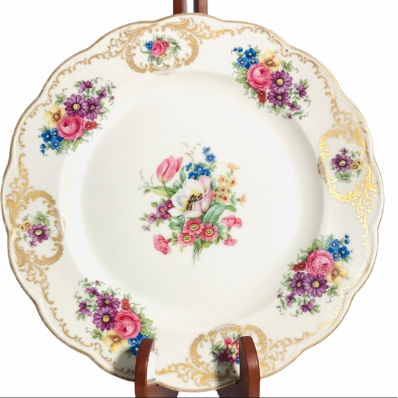 5 Vintage Royal Bayreuth Bavaria China Plates - Picture 4 of 6